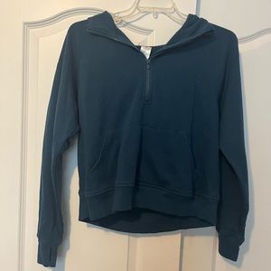 Ribbed Half Zip Hoodie